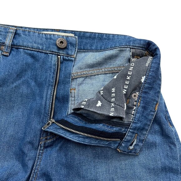 Weekend Max Mara Vega High Waist Wide Leg Jean Medium Wash 6 Flare Western Boho - Picture 4 of 11